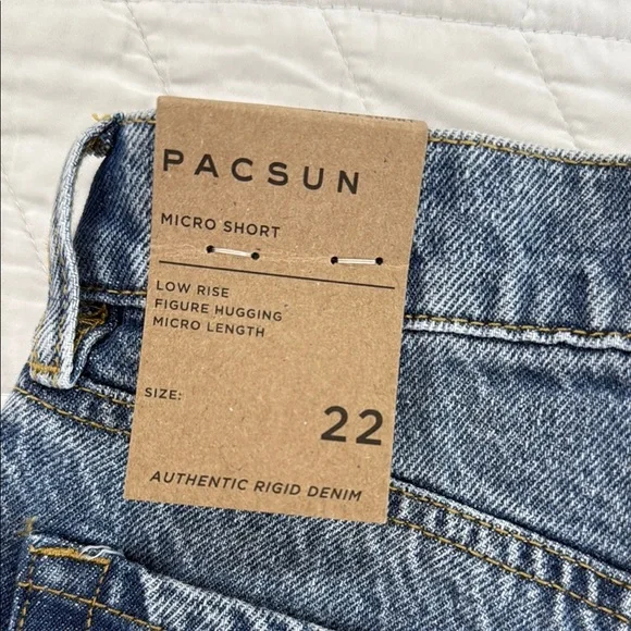 PacSun Blue Jean Shorts Distressed Cut-Off Style - Picture 5 of 5